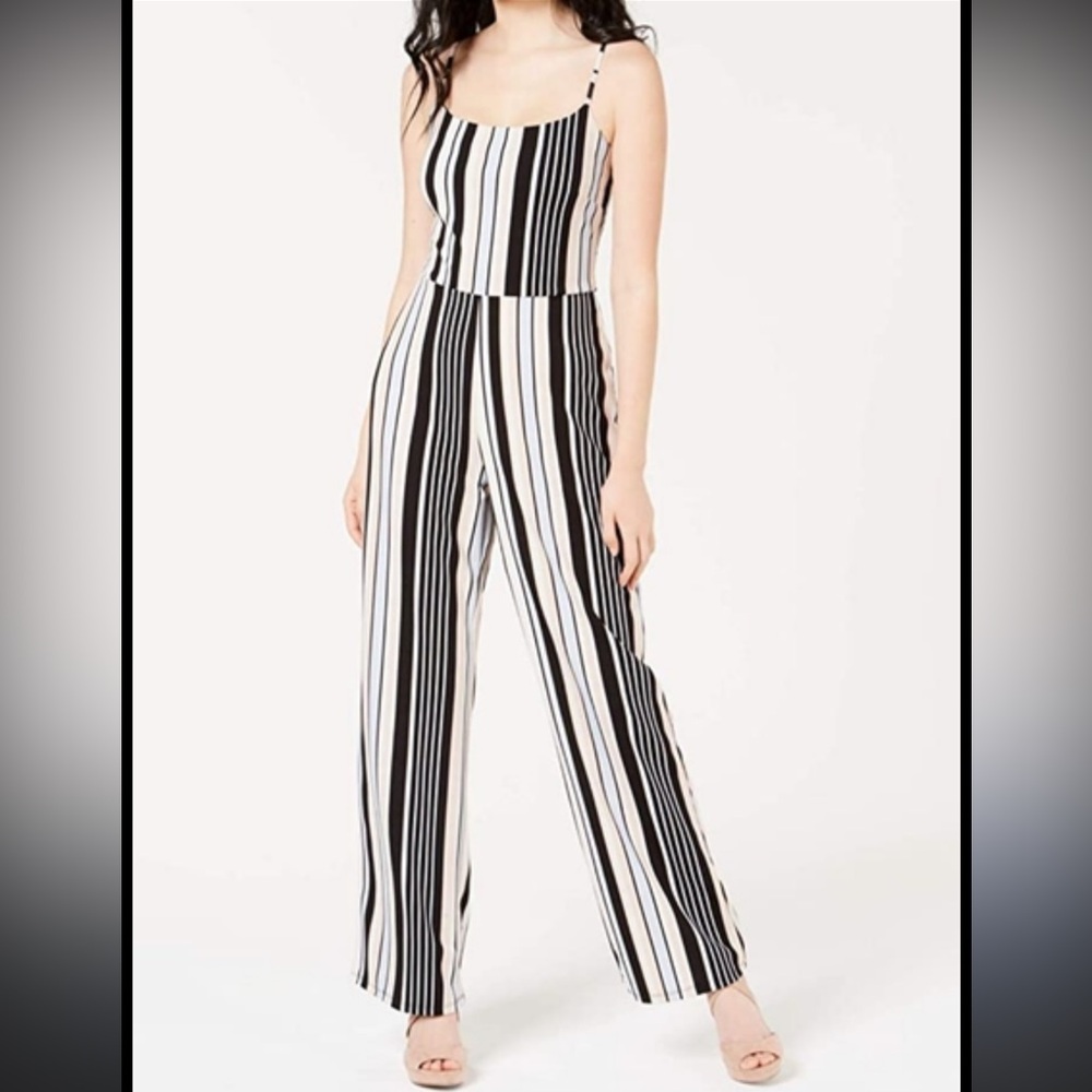 Blue blush striped women’s jumpsuit size Small